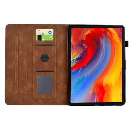 For Amazon Fire 7 (2022) Case Flower Bird Imprinted Card Holder Leather Tablet Cover