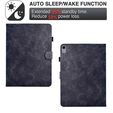For iPad 10.9 (2022) Case Flower Bird Imprinted Card Holder Leather Tablet Cover