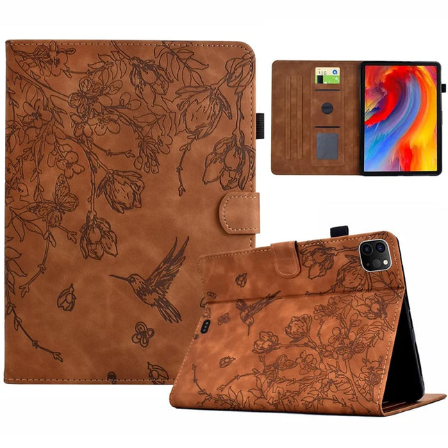 For iPad Air 11 (2024) / Air (2022) / (2020) / iPad Pro 11 (2022) / (2021) / (2020) / (2018) Case Card Holder Leather Tablet Cover - Brown