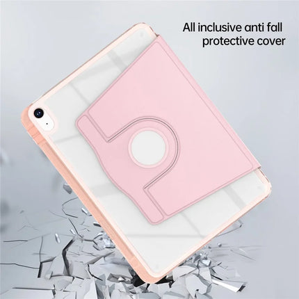 For iPad 10.9 (2022) Case PU Leather+Acrylic+TPU Rotating Clear Tablet Cover Auto Wake  /  Sleep