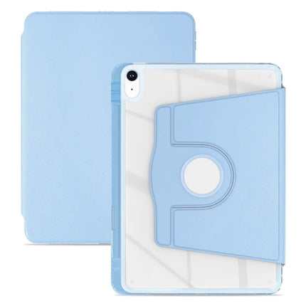 For iPad 10.9 (2022) Case PU Leather+Acrylic+TPU Rotating Clear Tablet Cover Auto Wake  /  Sleep - Baby Blue