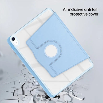 For iPad 10.9 (2022) Case PU Leather+Acrylic+TPU Rotating Clear Tablet Cover Auto Wake  /  Sleep