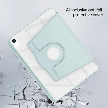 For iPad 10.9 (2022) Case PU Leather+Acrylic+TPU Rotating Clear Tablet Cover Auto Wake  /  Sleep