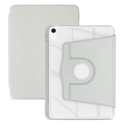 For iPad 10.9 (2022) Case PU Leather+Acrylic+TPU Rotating Clear Tablet Cover Auto Wake  /  Sleep - Grey