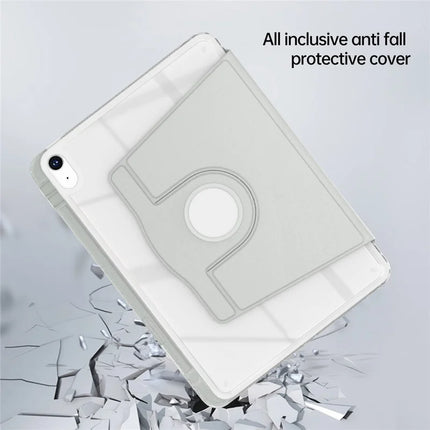 For iPad 10.9 (2022) Case PU Leather+Acrylic+TPU Rotating Clear Tablet Cover Auto Wake  /  Sleep