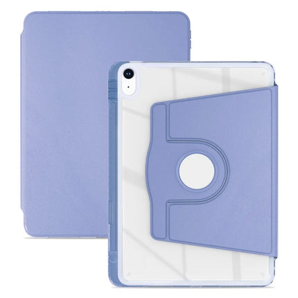 For iPad 10.9 (2022) Case PU Leather+Acrylic+TPU Rotating Clear Tablet Cover Auto Wake  /  Sleep - Lavender Purple