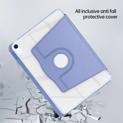 For iPad 10.9 (2022) Case PU Leather+Acrylic+TPU Rotating Clear Tablet Cover Auto Wake  /  Sleep