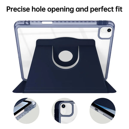 Tablet Case For iPad Air 11 (2024)  /  Pro 11 (2022)  /  (2021)  /  (2020)  /  (2018)  /  Air (2022)  /  (2020) PU+Acrylic+TPU Rotating Clear Cover