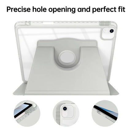 Tablet Case For iPad Air 11 (2024)  /  Pro 11 (2022)  /  (2021)  /  (2020)  /  (2018)  /  Air (2022)  /  (2020) PU+Acrylic+TPU Rotating Clear Cover