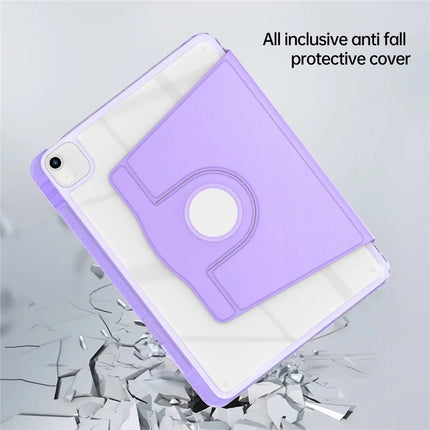 Tablet Case For iPad Air 11 (2024)  /  Pro 11 (2022)  /  (2021)  /  (2020)  /  (2018)  /  Air (2022)  /  (2020) PU+Acrylic+TPU Rotating Clear Cover