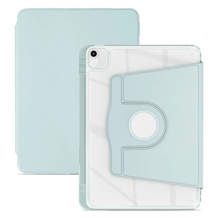 Tablet Case For iPad Air 11 (2024)  /  Pro 11 (2022)  /  (2021)  /  (2020)  /  (2018)  /  Air (2022)  /  (2020) PU+Acrylic+TPU Rotating Clear Cover - Light Green