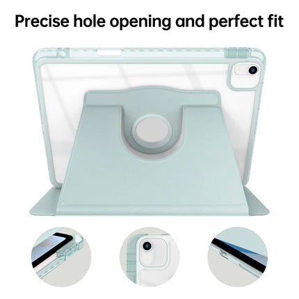 Tablet Case For iPad Air 11 (2024)  /  Pro 11 (2022)  /  (2021)  /  (2020)  /  (2018)  /  Air (2022)  /  (2020) PU+Acrylic+TPU Rotating Clear Cover