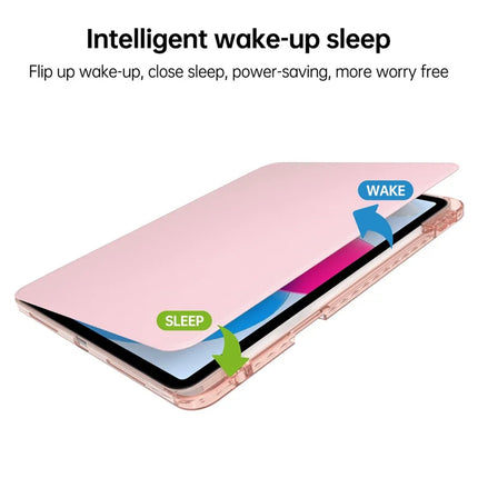 Tablet Case For iPad Air 13 (2024)  /  Pro 12.9 (2022)  /  (2021)  /  (2020) PU Leather+Acrylic+TPU Rotating Clear Cover Auto Wake  /  Sleep