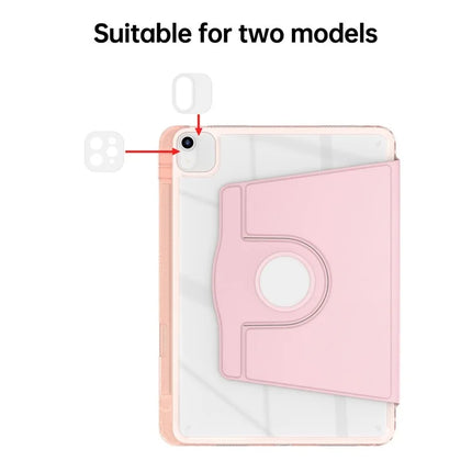 Tablet Case For iPad Air 13 (2024)  /  Pro 12.9 (2022)  /  (2021)  /  (2020) PU Leather+Acrylic+TPU Rotating Clear Cover Auto Wake  /  Sleep