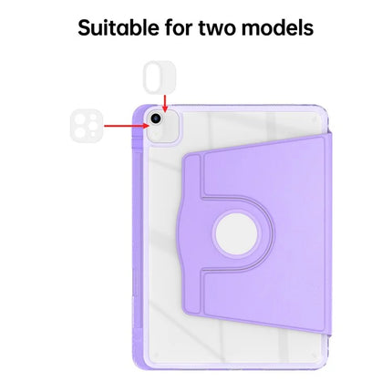 Tablet Case For iPad Air 13 (2024)  /  Pro 12.9 (2022)  /  (2021)  /  (2020) PU Leather+Acrylic+TPU Rotating Clear Cover Auto Wake  /  Sleep