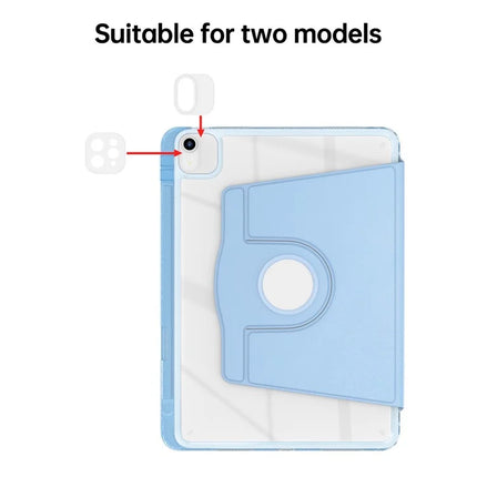 Tablet Case For iPad Air 13 (2024)  /  Pro 12.9 (2022)  /  (2021)  /  (2020) PU Leather+Acrylic+TPU Rotating Clear Cover Auto Wake  /  Sleep