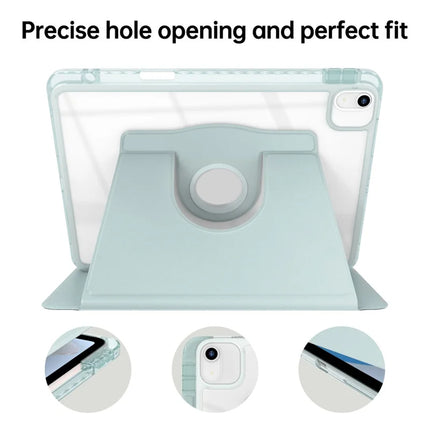 Tablet Case For iPad Air 13 (2024)  /  Pro 12.9 (2022)  /  (2021)  /  (2020) PU Leather+Acrylic+TPU Rotating Clear Cover Auto Wake  /  Sleep