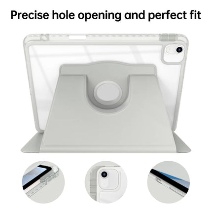 Tablet Case For iPad Air 13 (2024)  /  Pro 12.9 (2022)  /  (2021)  /  (2020) PU Leather+Acrylic+TPU Rotating Clear Cover Auto Wake  /  Sleep