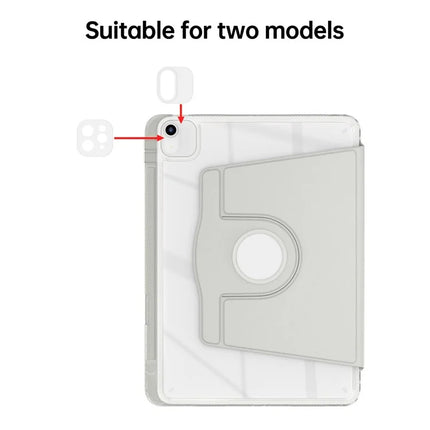Tablet Case For iPad Air 13 (2024)  /  Pro 12.9 (2022)  /  (2021)  /  (2020) PU Leather+Acrylic+TPU Rotating Clear Cover Auto Wake  /  Sleep