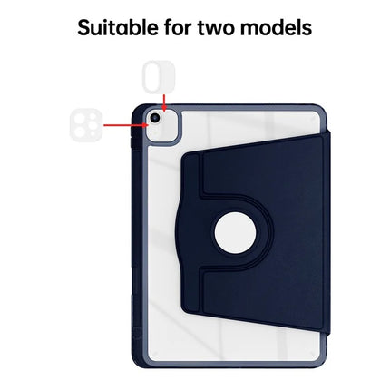 Tablet Case For iPad Air 13 (2024)  /  Pro 12.9 (2022)  /  (2021)  /  (2020) PU Leather+Acrylic+TPU Rotating Clear Cover Auto Wake  /  Sleep