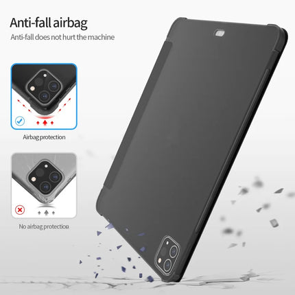 For iPad Pro 11 (2022) / (2021) / (2020) / (2018) Case Origami Stand PU Leather+TPU Tablet Cover with Pen Slot