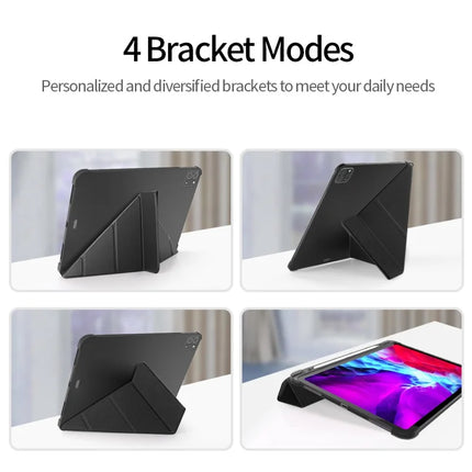 For iPad Pro 11 (2022) / (2021) / (2020) / (2018) Case Origami Stand PU Leather+TPU Tablet Cover with Pen Slot