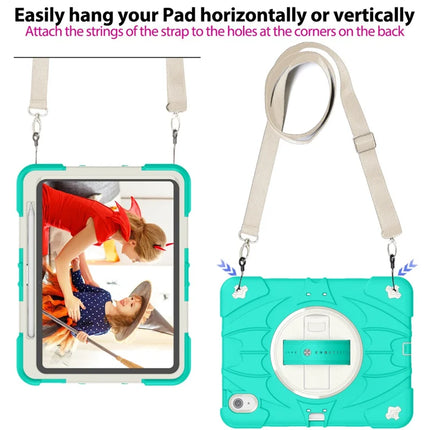 For iPad Air 11 (2024) / iPad Air (2022) / (2020) Case Kickstand Pen Slot Silicone + PC Cover with Strap