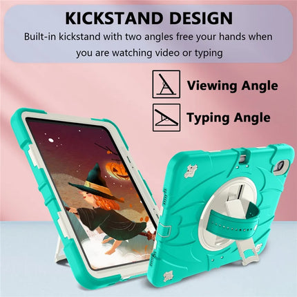 For iPad Air 11 (2024) / iPad Air (2022) / (2020) Case Kickstand Pen Slot Silicone + PC Cover with Strap