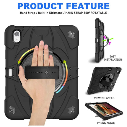 For iPad Air 11 (2024) / iPad Air (2022) / (2020) Case Kickstand Pen Slot Silicone + PC Cover with Strap