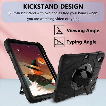 For iPad Air 11 (2024) / iPad Air (2022) / (2020) Case Kickstand Pen Slot Silicone + PC Cover with Strap
