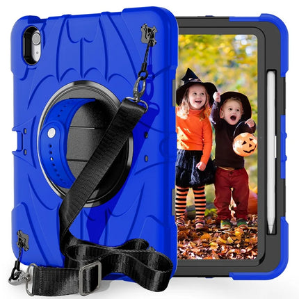 For iPad Air 11 (2024) / iPad Air (2022) / (2020) Case Kickstand Pen Slot Silicone + PC Cover with Strap - Blue