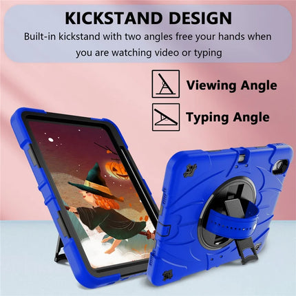 For iPad Air 11 (2024) / iPad Air (2022) / (2020) Case Kickstand Pen Slot Silicone + PC Cover with Strap