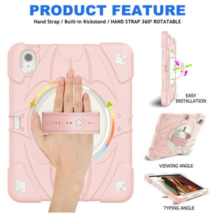 For iPad Air 11 (2024) / iPad Air (2022) / (2020) Case Kickstand Pen Slot Silicone + PC Cover with Strap