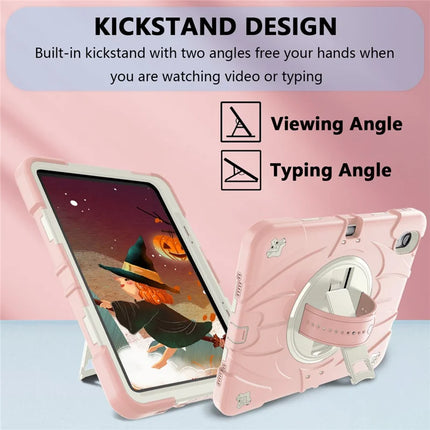 For iPad Air 11 (2024) / iPad Air (2022) / (2020) Case Kickstand Pen Slot Silicone + PC Cover with Strap