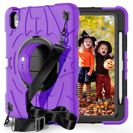 For iPad Air 11 (2024) / iPad Air (2022) / (2020) Case Kickstand Pen Slot Silicone + PC Cover with Strap - Purple