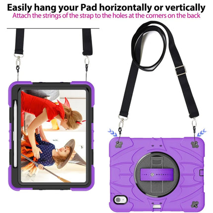 For iPad Air 11 (2024) / iPad Air (2022) / (2020) Case Kickstand Pen Slot Silicone + PC Cover with Strap