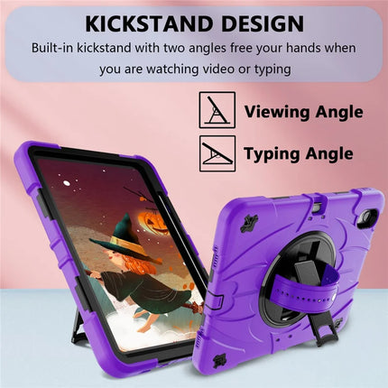 For iPad Air 11 (2024) / iPad Air (2022) / (2020) Case Kickstand Pen Slot Silicone + PC Cover with Strap