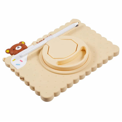 For iPad mini (2024) / mini (2021) Silicone Case Kickstand Cute Bear Tablet Cover with Shoulder Strap