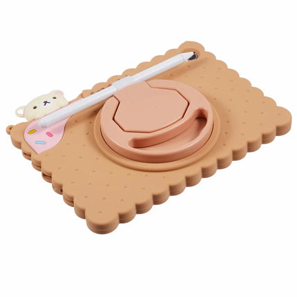 For iPad mini (2024) / mini (2021) Silicone Case Kickstand Cute Bear Tablet Cover with Shoulder Strap