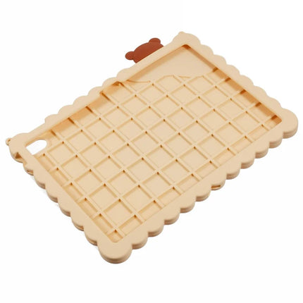 For iPad 10.9 (2022) Silicone Case Kickstand Cute Bear Tablet Cover with Shoulder Strap
