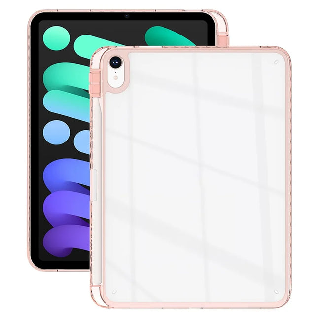 For iPad mini (2024)  /  (2021) Case Clear TPU Tablet Protective Cover with Pen Slot - Pink