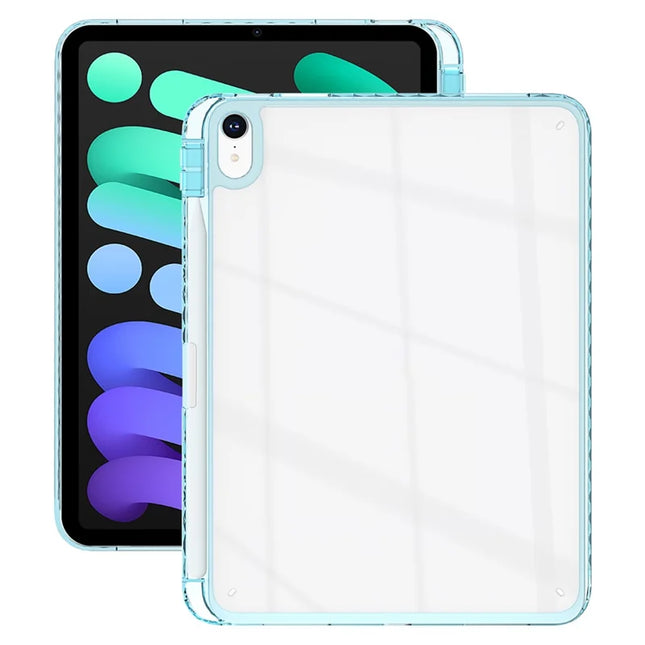 For iPad mini (2024)  /  (2021) Case Clear TPU Tablet Protective Cover with Pen Slot - Baby Blue