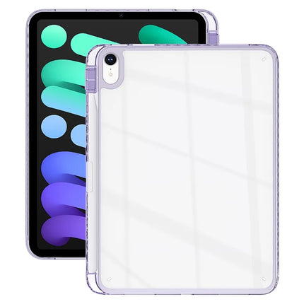 For iPad mini (2024)  /  (2021) Case Clear TPU Tablet Protective Cover with Pen Slot - Purple