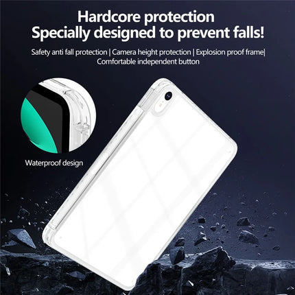 For iPad mini (2024)  /  (2021) Case Clear TPU Tablet Protective Cover with Pen Slot
