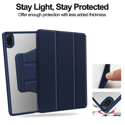 For Honor Pad X8a Case 360° Rotary Stand PU Leather+Acrylic Tablet Cover (Without Keyboard)