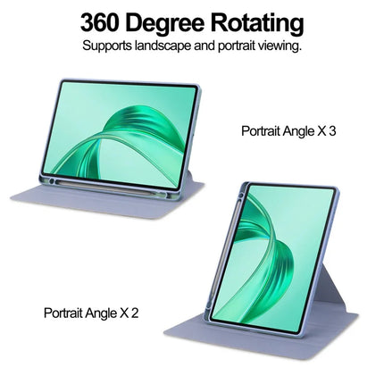 For Honor Pad X8a Case 360° Rotary Stand PU Leather+Acrylic Tablet Cover (Without Keyboard)