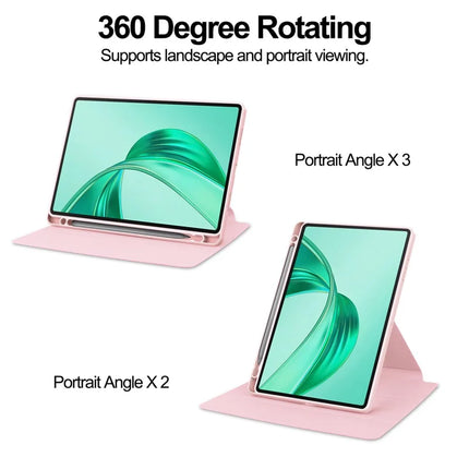For Honor Pad X8a Case 360° Rotary Stand PU Leather+Acrylic Tablet Cover (Without Keyboard)