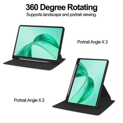 For Honor Pad X8a Case 360° Rotary Stand PU Leather+Acrylic Tablet Cover (Without Keyboard)
