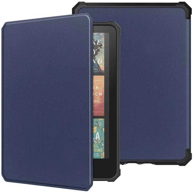 For Amazon Kindle Paperwhite (2024) Case PU Leather + TPU E-Reader Cover Auto Wake  /  Sleep - Blue