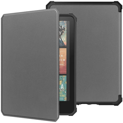 For Amazon Kindle Paperwhite (2024) Case PU Leather + TPU E-Reader Cover Auto Wake  /  Sleep - Grey